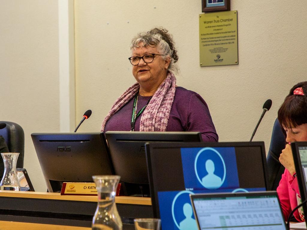 Jane Erkens at the adoption of the 2022-23 budget, July 8, 2022. Picture: Dominic Elsome