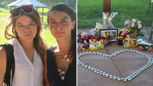 Janette Monks and Chantelle McNellee, attending a community remembrance event for their sister Krystle Monks  Picture: Nicola McNamara