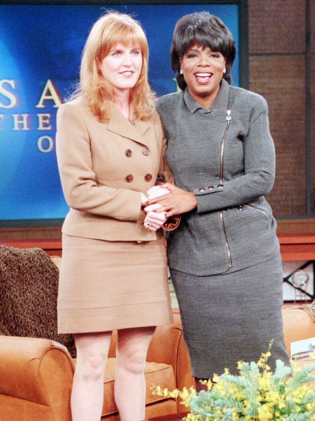 Sarah, Duchess of York, with TV talk show host Oprah Winfrey in 1996.