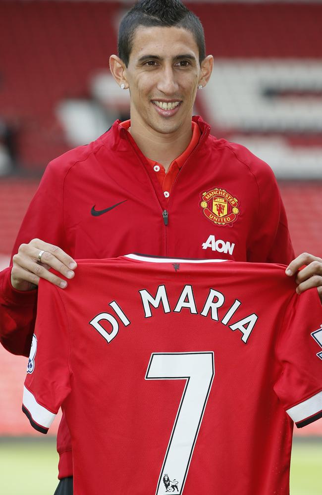 Angel Di Maria is presented as a United player.