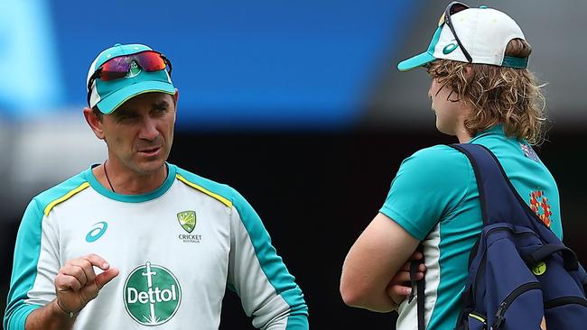 Justin Langer’s coaching methods have been brought into the spotlight recently. Picture: Patrick Hamilton/AFP