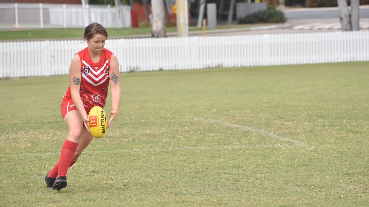 Brigette Fitzsimon in the North Mackay Saints and Eastern Swans clash in the senior women's McDonald's Mackay Cup, August 21, 2021. Picture: Matthew Forrest