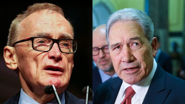 Composite image of Bob Carr and Winston Peters.