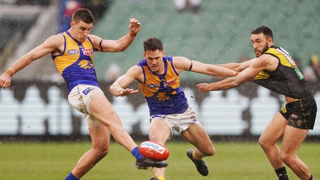 West Coast can still finish top of the ladder despite losing on Sunday to Richmond. Picture: AAP Image/Michael Dodge.