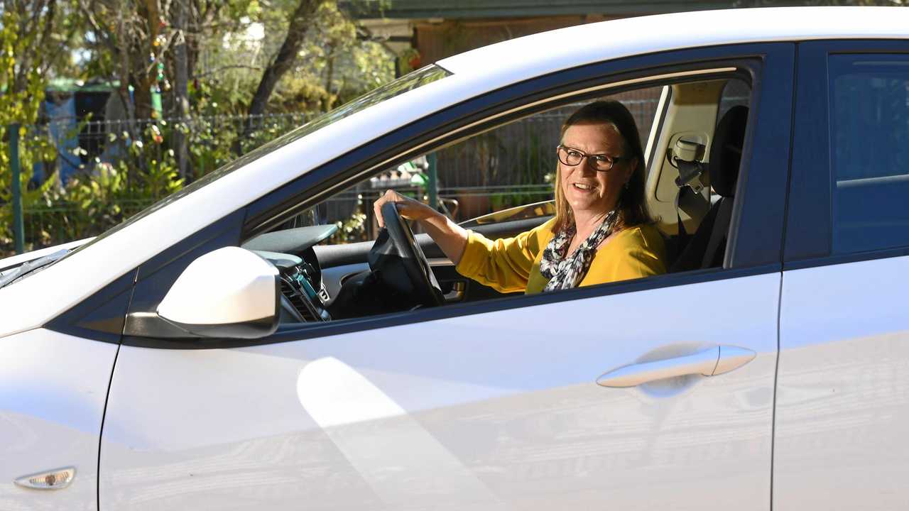 BEHIND THE WHEEL: Barbara Brown drives for both Uber and Uber Eats. Picture: Rob Williams