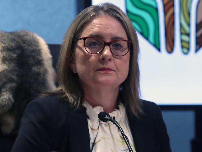 MELBOURNE, AUSTRALIA - NewsWire Photos, April 29, 2024. Victorian Premier Jacinta Allan gives evidence before the Yoorrook Justice Commission which will begin hearings into injustices against First Peoples near Healesville.  The Premier in the hearing makes her opening statement. Picture: NCA NewsWire / David Crosling