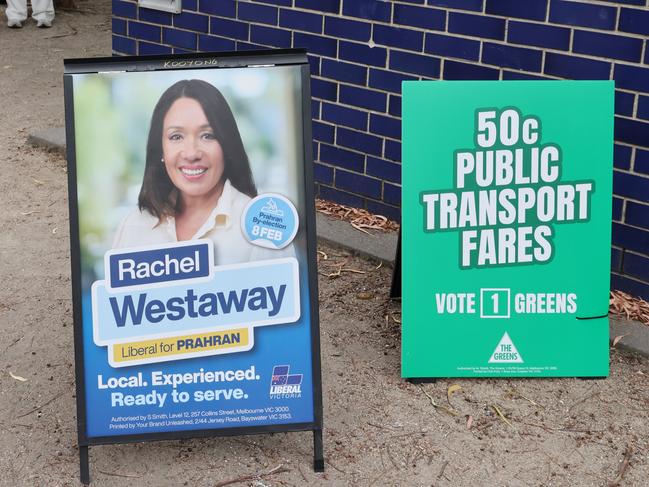 A sign for Liberals candidate Rachel Westaway. Picture: David Crosling