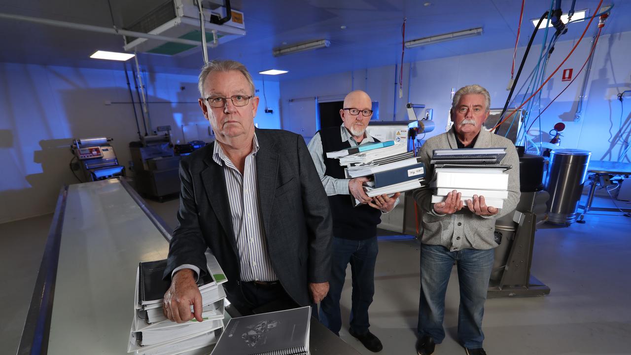 The Boss of iCook, Ian Cook [left], in the preparation room at the business in Dandenong South. Picture: Alex Coppel.