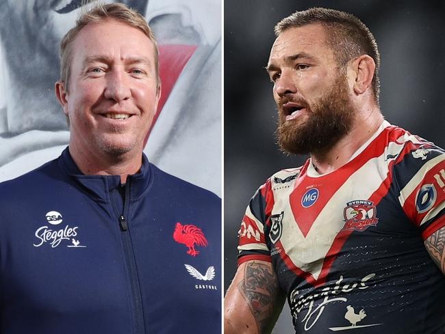 Roosters coach Trent Robinson and top prop Jared Waerea-Hargreaves.