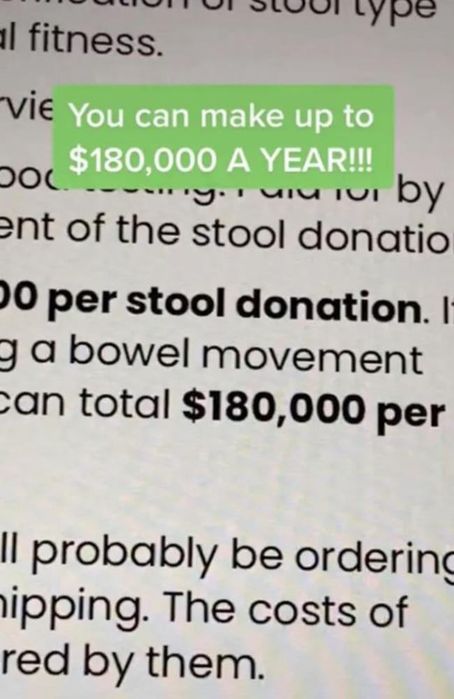 There’s a lengthy list of requirements to get on the approved poo donor list. Picture: TikTok/isafidelino