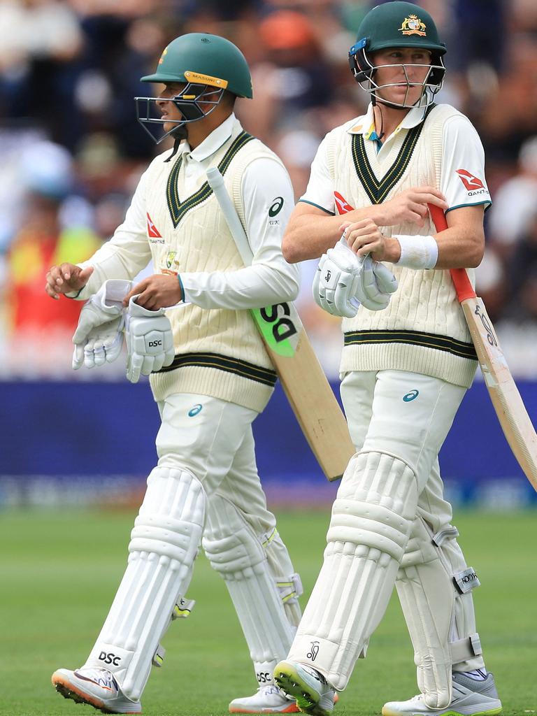 The Heat face the issue of having both Usman Khawaja (L) and teammate Marnus Labuschagne on its list. Picture: Marty MELVILLE / AFP