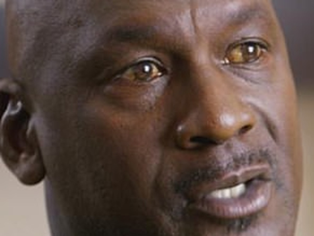 Michael Jordan's eyes are haunting.