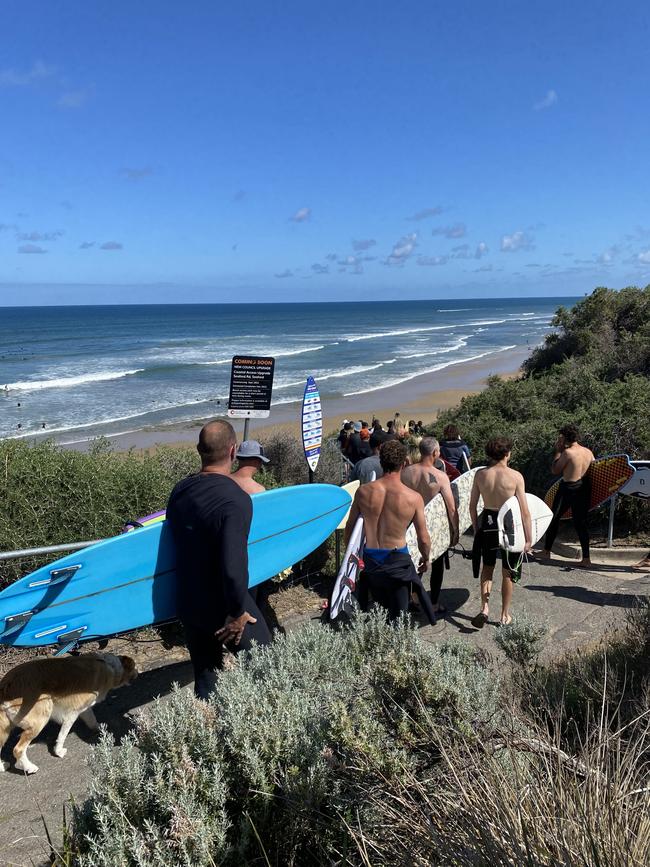 The paddle-out was organised by the Seaview Road Boardriders. Picture: Agnes Gichuhi