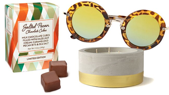 Max Brenner chocolates, Concrete Candle and Rubi Suki sunnies.