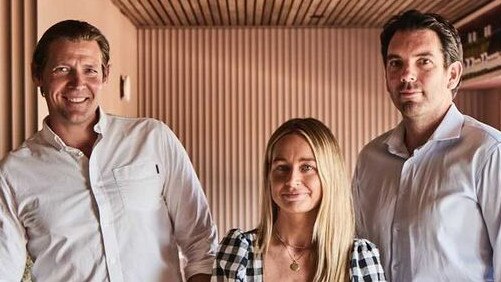 The Kyn co-owners, from left, Josh Friend, Yasmin Burton and Tom McGrath. Picture: Supplied