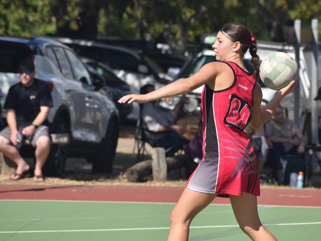Action from Rockhampton Netball's annual Sullivan's Carnival at Jardine Park, Rockhampton, on May 24, 2025.