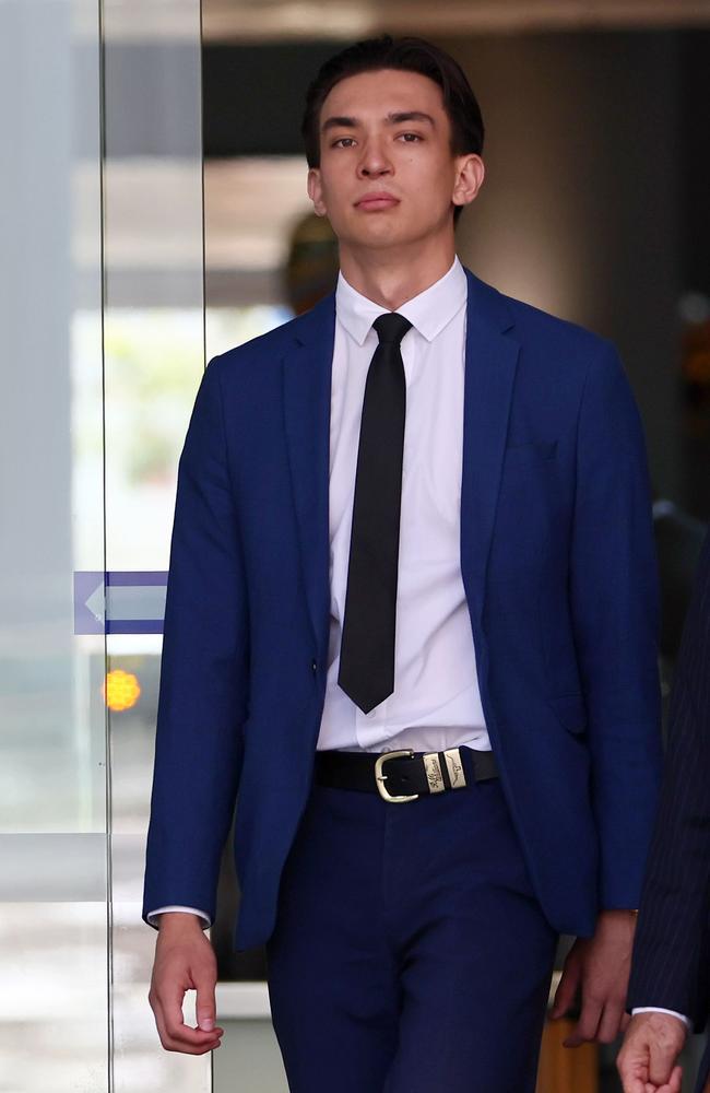 Charlie Tianma He leaving the Brisbane District Court today. Picture: Tertius Pickard