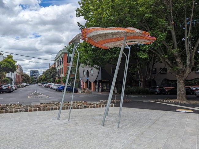 One of two sculptures of flying jumpers added to the park at a cost of $200,000. Picture: Supplied