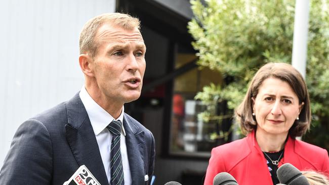 NSW Education Minister Rob Stokes with Premier Gladys Berejiklian. Picture: AAP