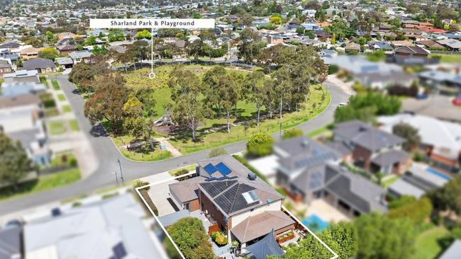 Sharland Park and playground provide a picturesque view from the front of the house.