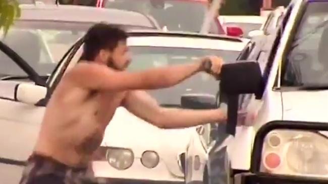 Shane Couch, 21, pleaded guilty to assault with a weapon after using a wooden picket to strike his victim through the car window. Picture: 9news