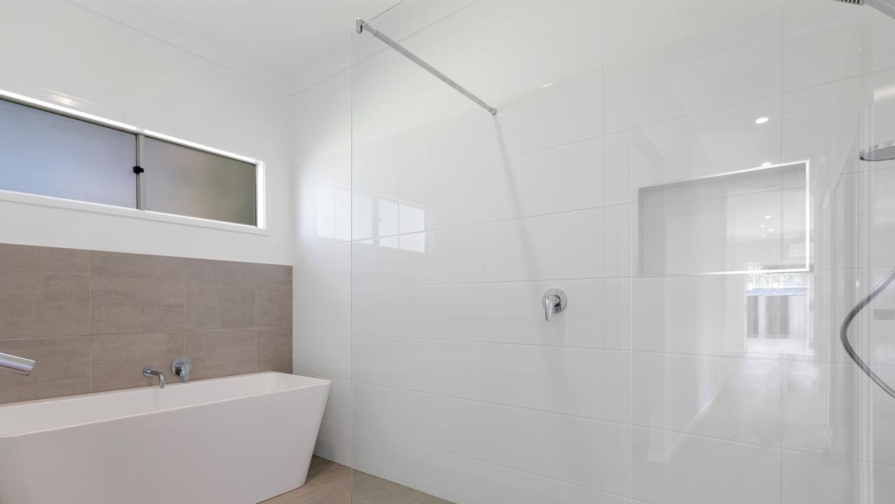 A bathroom in a granny flat built by the Thompson Building Group.