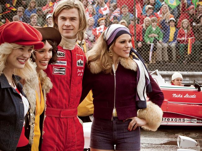 Chris Hemsworth plays late F1 driver James Hunt in Rush.