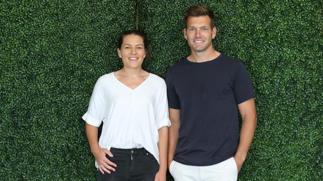 Sister and brother Danielle and Shaun Higgins, who became the first brother and sister duo to play for the same AFL club, at Geelong. Picture: Peter Ristevski.