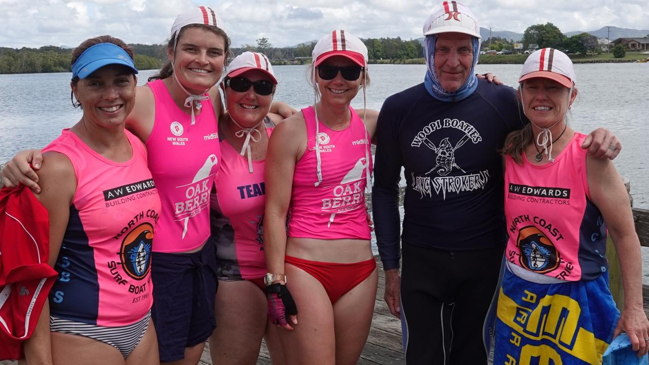 Woolgoolga Lion Fish crew, Natasha Hillery, Johanna Tarrant, Nicole McKay, Shari Genoli, Wayne 'Wacka' Bailey and Linda Schofield. Picture: Chris Knight