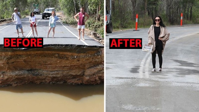 Before and After at Pine Creek Rd. Picture: Gold Coast Bulletin