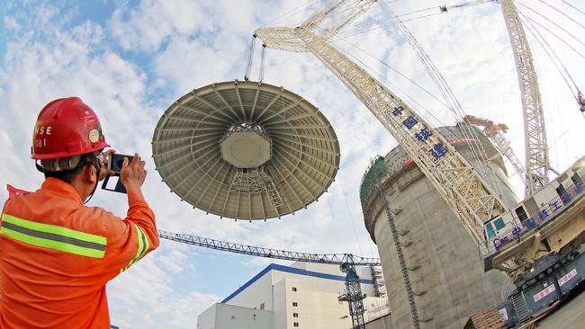 A containment dome for the No.2 nuclear island at the Haiyang Nuclear Power Plant in Haiyang city, east China's Shandong province in 2015.