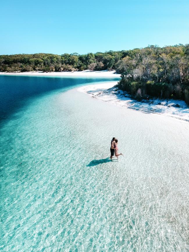 Lake McKenzie, Fraser Island. Picture: Ashley Dobson/@ashleydobson Supplied by Kingfisher Bay Resort