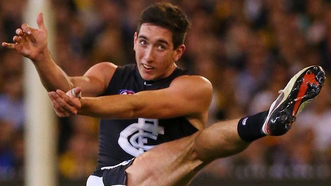 Carlton’s Jacob Weitering ... Round 3 rising Star nomination. Picture: George Salpigtidis