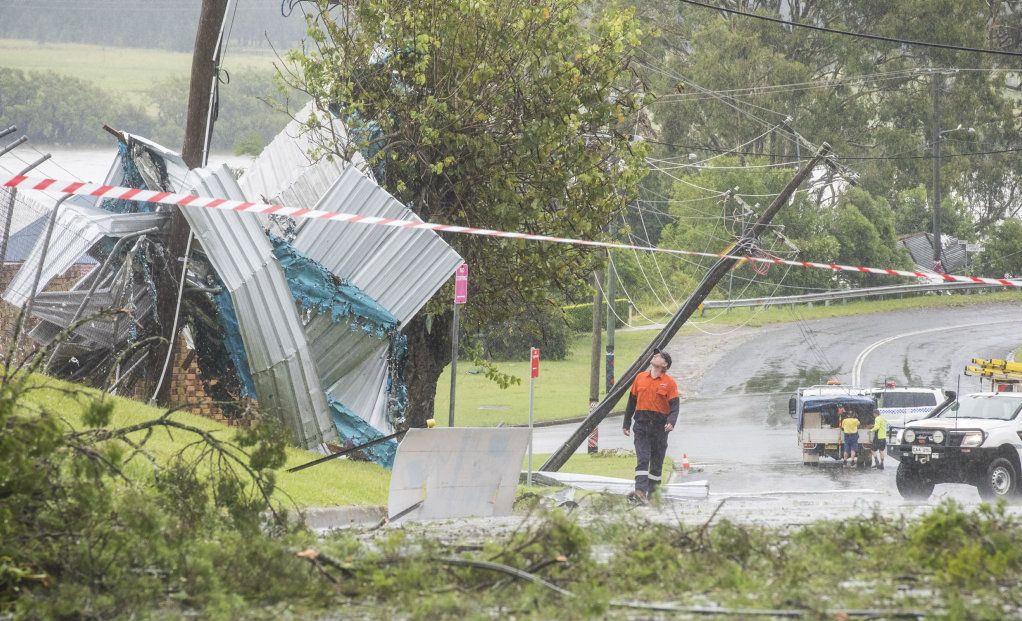 A wild storm caused extensive damage to the Clarence Hotel in Maclean. Picture: Adam Hourigan