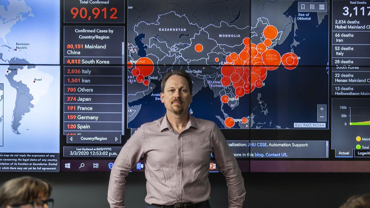 Coronavirus War Room in the Department of Health building in Canberra. The National Incident Room Operations Manager, Adam Lambert. Picture: Gary Ramage