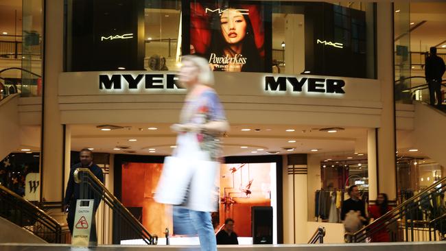 Myer, with annual sales of $2.99bn, can only scratch out profits of about $60m. Picture: Britta Campion