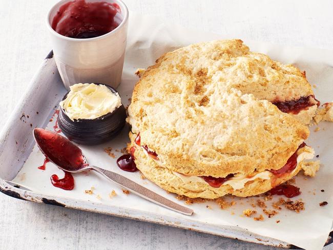 Cut your time by making one giant scone.