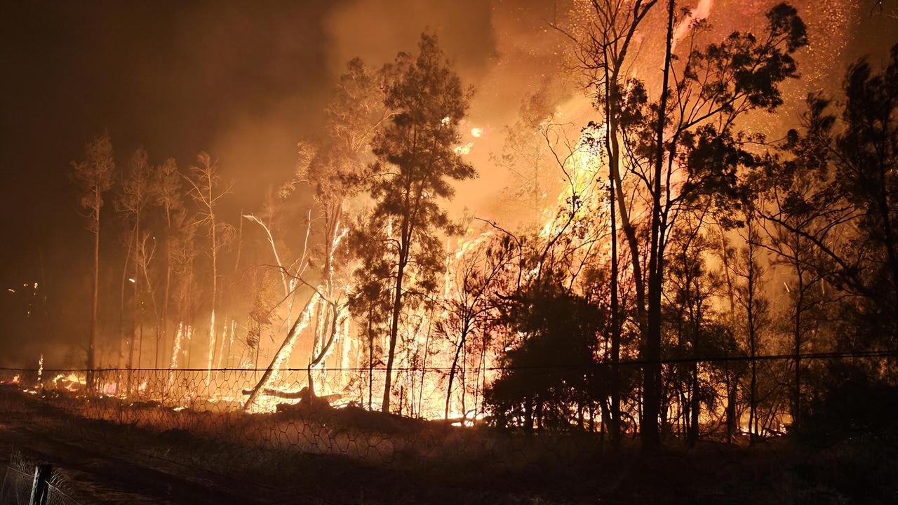 Fires have burned through more than 2500 hectares in Queensland’s Western Downs. Picture QFES