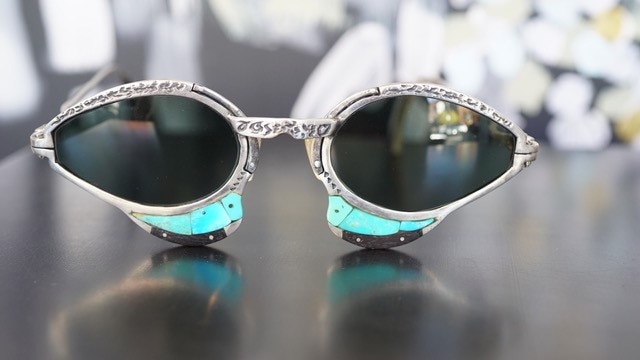 Bondi's bespoke jeweller Zuzy Noy is exhibiting handcrafted silver sea creature collars, bold brass bathing beauty brooches and outrageous one-off silver sunnies set with turquoise, ebony and mother-of-pearl for two weeks at Nimbella in Bangalow.