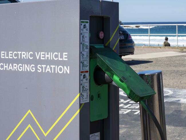 An EV charging station at Bondi Beach. Picture: Monique Harmer/Daily Telegraph