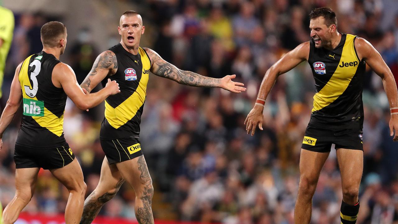 Richmond's Dustin Martin was best on ground, but Toby Nankervis was close behind. Picture: Sarah Reed
