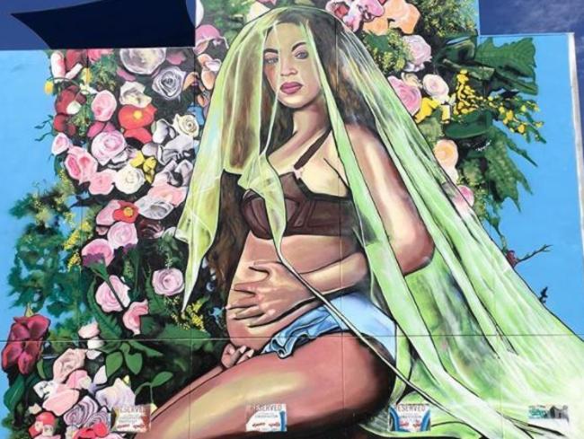 A Beyonce mural painted by Lushsux in Melbourne. Picture: @lushsux/Instagram