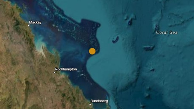 Earthquake recorded in the Coral Sea off the coast of Rockhampton.
