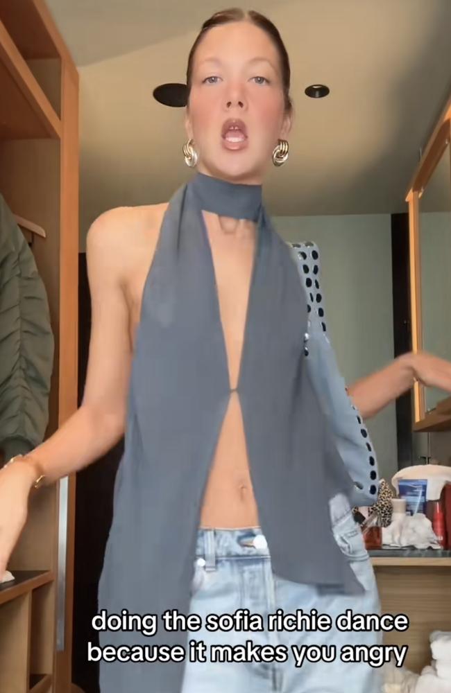 The TikTok influencer captured Sofia Richie Grainge’s attention with her dance moves. Picture: TikTok