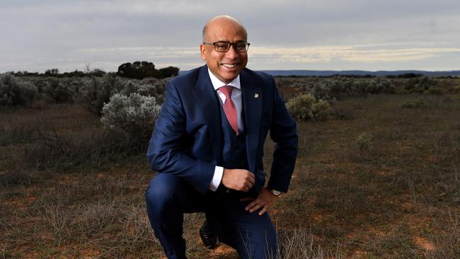 Executive chairman of GFG Alliance Sanjeev Gupta at the site of the Cultana Solar Farm near Whyalla.