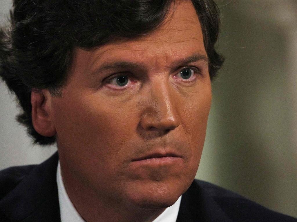 Tucker Carlson looks on during an interview with Russia's President Vladimir Putin at the Kremlin in Moscow on February 6, 2024. Picture: AFP