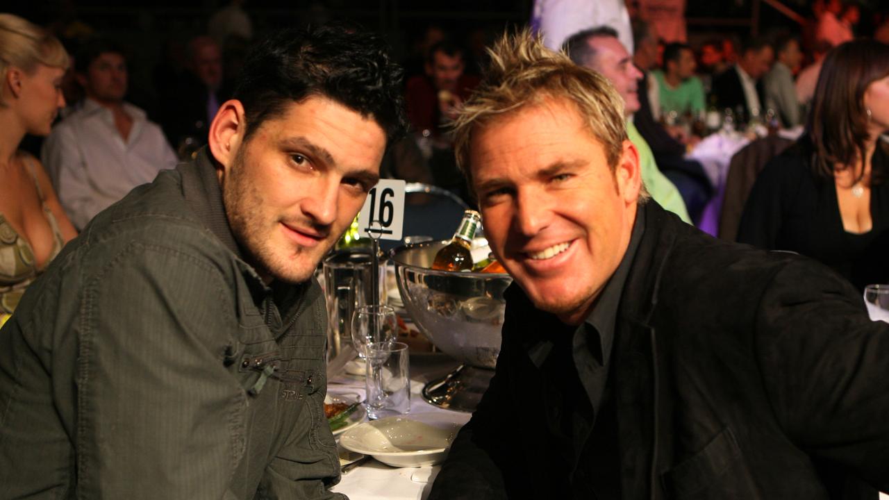 Crowd. Fenech v Nelson. Vodafone Arena. Brendan Fevola and Shane Warne.