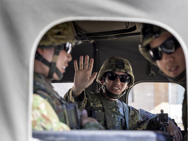 Japanese Self-Defence Force soldiers conduct training at Line Creek Junction, Townsville Field Training Area, Queensland during Exercise Brolga Run 2024. Photo: CAPT Brittany Evans