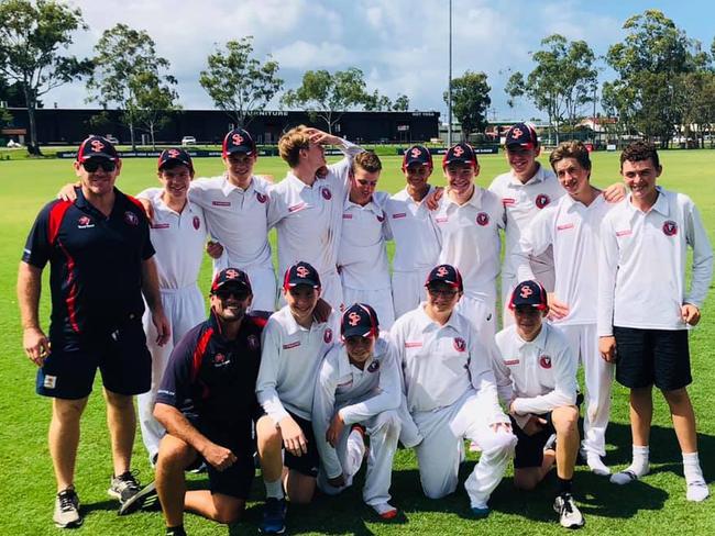 Chris Connell (bottom row, far left) with members of the Surfers Paradise Cricket Club. Picture: Taken from Facebook.