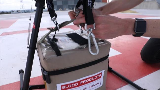 Blood delivered by drone